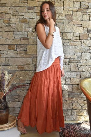 Songbird Bandeau Skirt Dress Rust